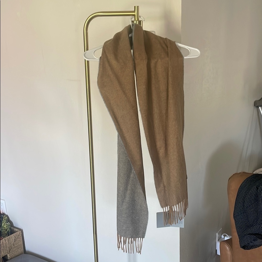 Two-Tone Brown and Gray Scarf